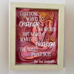 Inspirational Wall Art with Pink and Orange Swirl